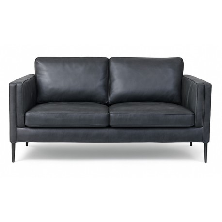 Valencia 2 pers. sofa læder Sort