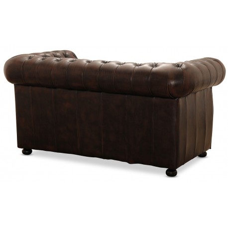 Liverpool 2 pers. sofa - Brun ægte læder