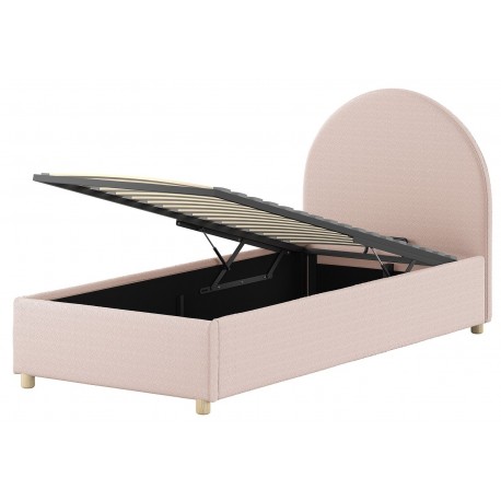 Seng med opbevaring 90 x 200 cm – Moon Rosa bouclé