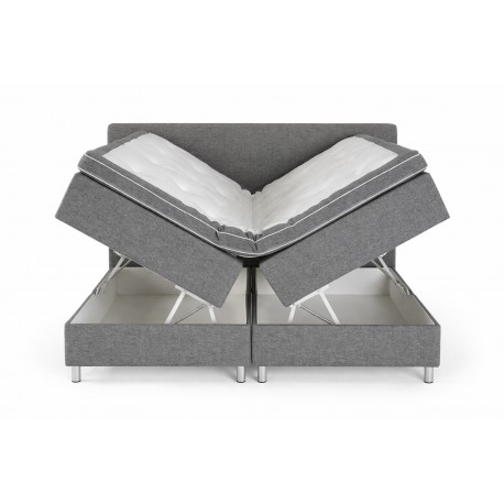 Accent Boksmadras M. Opbevaring 180x200 cm grå inkl hovedgavl