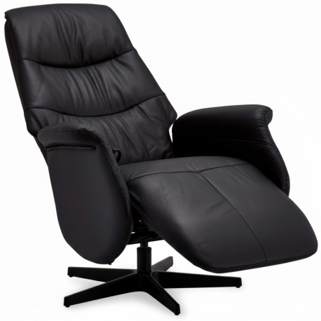 Delta Lænestol - Sort ægte Læder