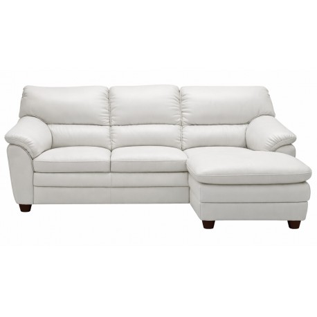 Tilst Hvid læder chaiselongsofa - Højrevendt