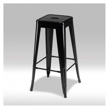 Korona barstol i sortmalet lakeret stål