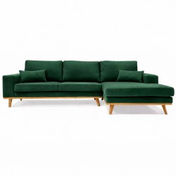 Simone chaiselongsofa - Højrevendt Grøn velour
