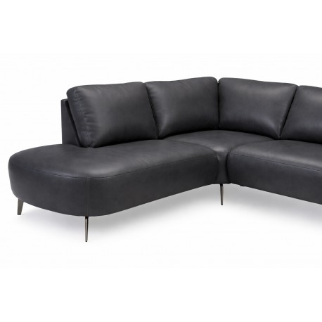 Hjort Knudsen Lolland læder U sofa Højrevendt