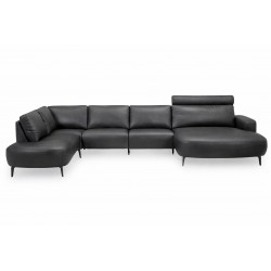 Hjort Knudsen Lolland læder U sofa Højrevendt