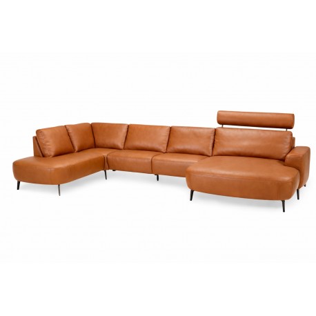 Hjort Knudsen Lolland læder U sofa Højrevendt