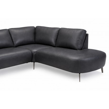 Hjort Knudsen Lolland læder U sofa Venstrevendt