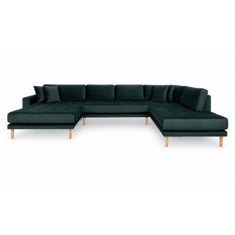 Andersen | Hjørnesofa med Venstrevendt Chaiselong | Mørkegrøn velour