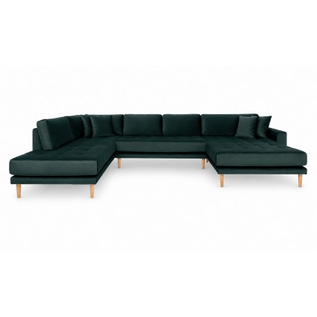 Andersen | Hjørnesofa med Højrevendt Chaiselong | Mørkegrøn velour