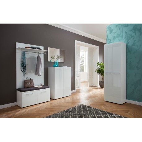 Safina klædeskab 59 cm 2 låger - Hvid/Glas
