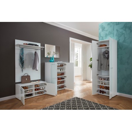 Safina klædeskab 59 cm 2 låger - Hvid/Glas