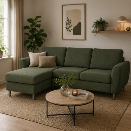 Thomas vendbar chaiselongsofa - Austin Winther moss Grøn