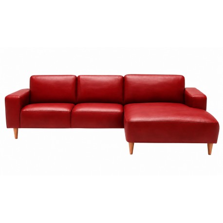 Hjort Knudsen Copenhagen læder chaiselongsofa Højrevendt