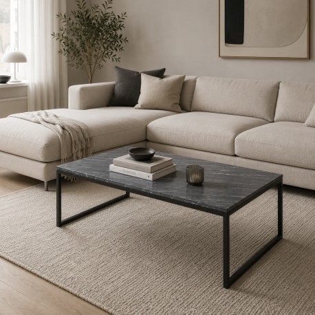 Estelle ægte marmor Sofabord 120 x 60cm - Grå