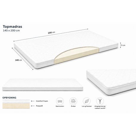 Comfort Foam Topmadras 140 x 200 cm