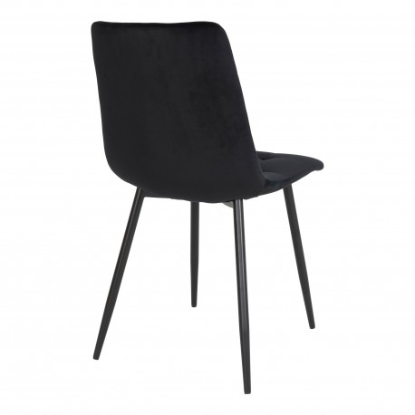 2 x Middelfart Spisebordsstol - Stol i sort velour med sorte ben