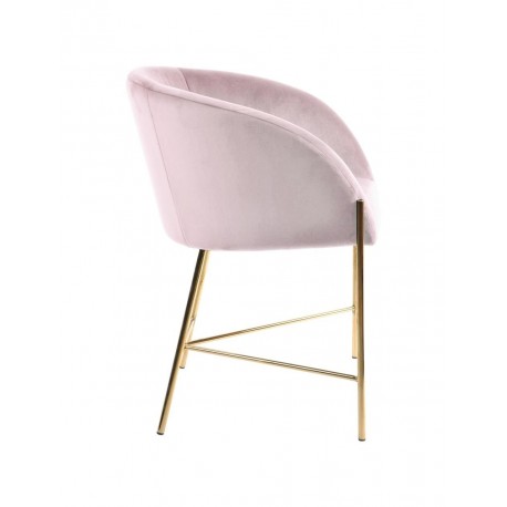 Nelson armstol - Rosa velour/Guld