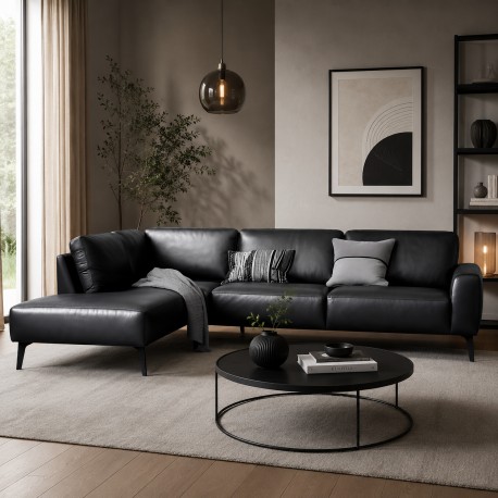 Copenhagen LæderHjørnesofa - Venstrevendt