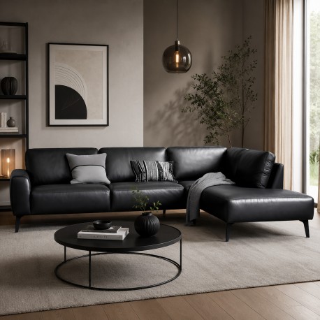 Copenhagen LæderHjørnesofa - Højrevendt