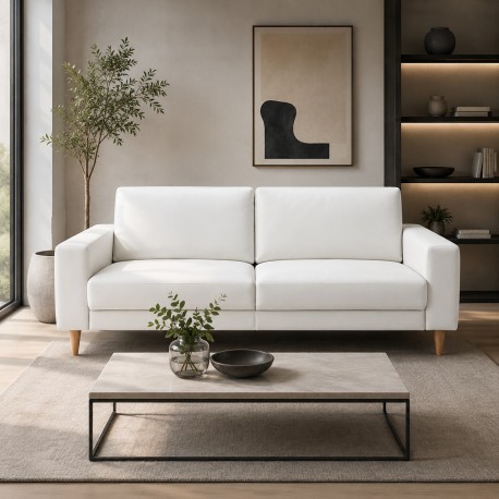 Slagelse Hvid lædersofa