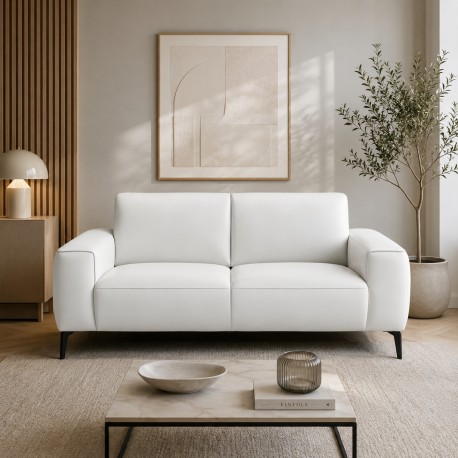 Assens hvid lædersofa
