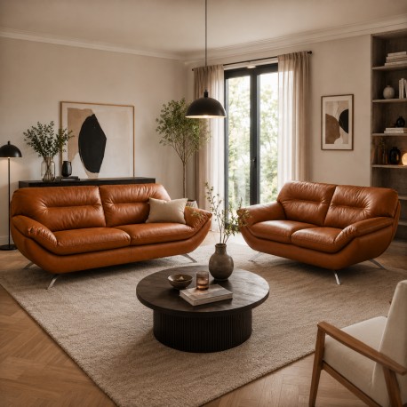 Taastrup 3 + 2 pers sofa soleda Læder