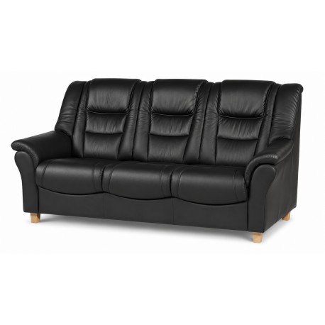 Strib 3 personers sofa Sort