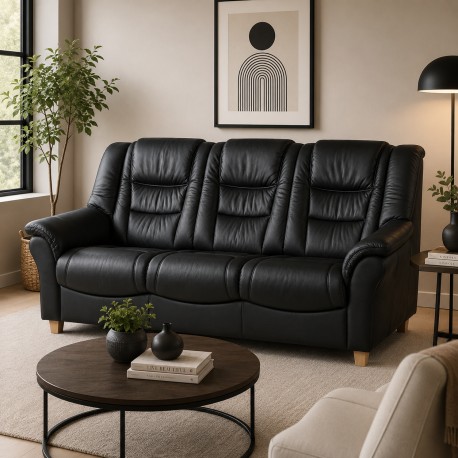 Strib 3 personers sofa Sort