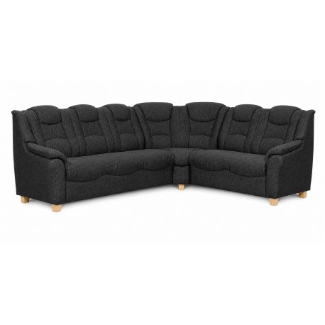 Strib Hjørnesofa sort stof - D32R