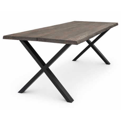 Toulon Spisebord - Spisebord i smoked olieret eg med bølget kant - forberedt tillægsplader 240x95xh76x4 cm