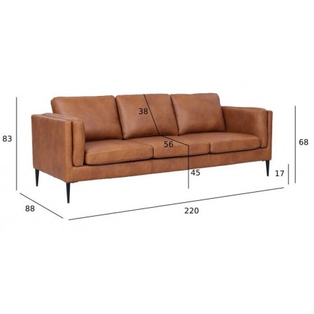 Valencia 3 pers. sofa læder Cognac
