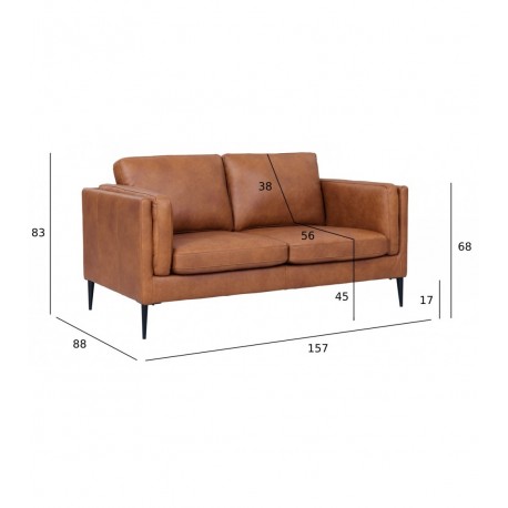 Valencia 2 pers. sofa læder cognac