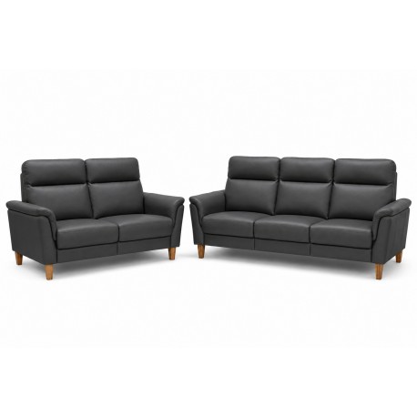 Sæby sofasæt Sort Lædersofa