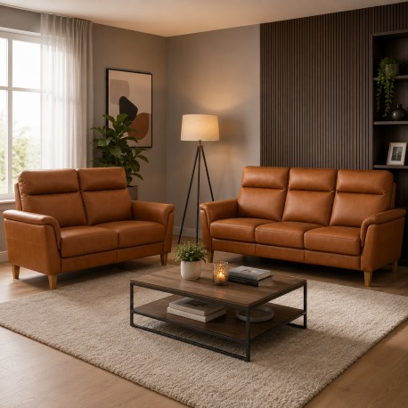 Sæby 3 Pers sofa Cognac