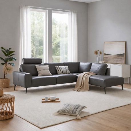 Copenhagen LæderHjørnesofa - Højrevendt