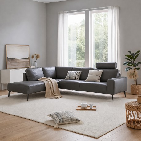 Copenhagen LæderHjørnesofa - Venstrevendt