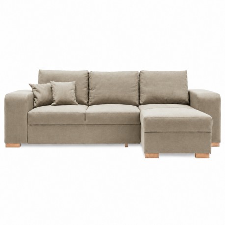 Mark vendbar sovesofa m. puffer - Beige Inari 22