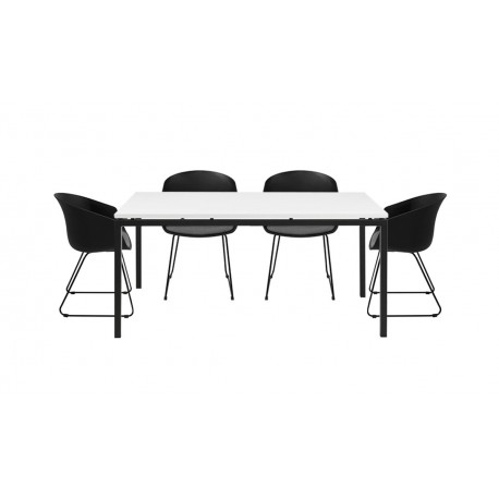 Livorna spisebordssæt inkl. 4 Obvious stole - Hvid/Sort