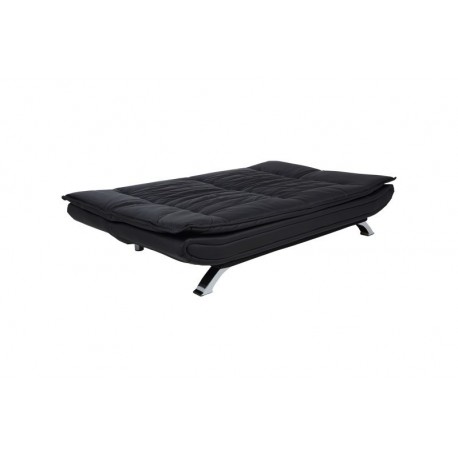 Faith sovesofa læderlook sort PU200 ben metal krom, madras L:196 B:123 cm