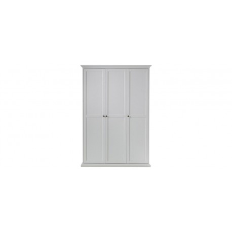 Bordeaux garderobeskab 138 cm 3 låger - Hvid
