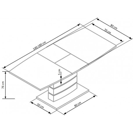 NORD spisebord hvid 140-180cm med 4 spisestole