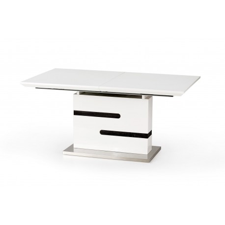 MONACO spisebord hvid 160-220cm med 4 spisestole