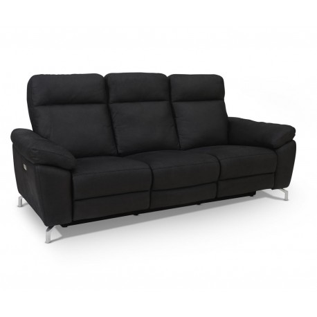 Selesta Recliner 3 pers. lædersofa sort