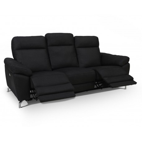 Selesta Recliner 3 pers. lædersofa sort