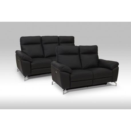 Selesta Recliner 3 pers. lædersofa sort