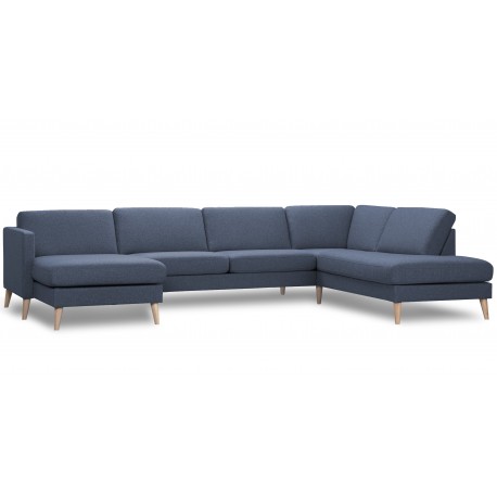 Ask hjørnesofa med Venstrevendt chaiselong & open-end Navy Blå