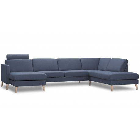 Ask hjørnesofa med Venstrevendt chaiselong & open-end Navy Blå