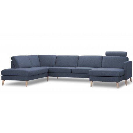 Ask hjørnesofa med højrevendt chaiselong & open-end Navy Blå