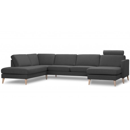Ask hjørnesofa med højrevendt chaiselong & open-end Navy Blå